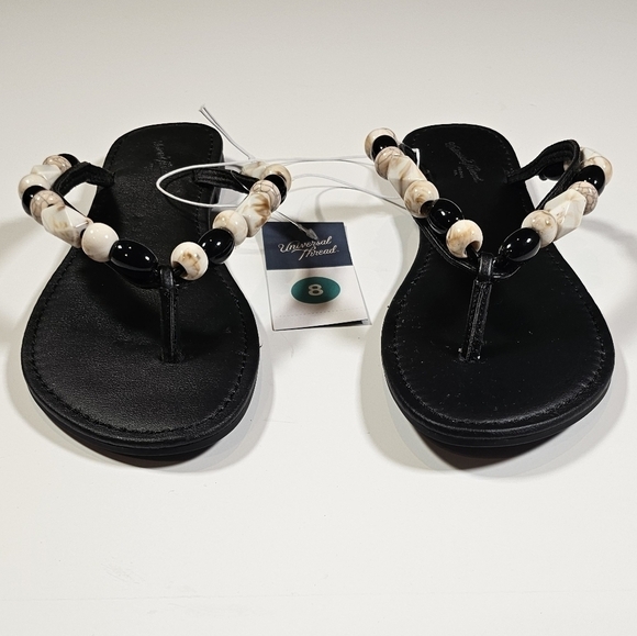 NEW! Universal Thread CINDY Womens Size 8 Black Beaded Flip Flop Sandals NWT - Picture 10 of 13